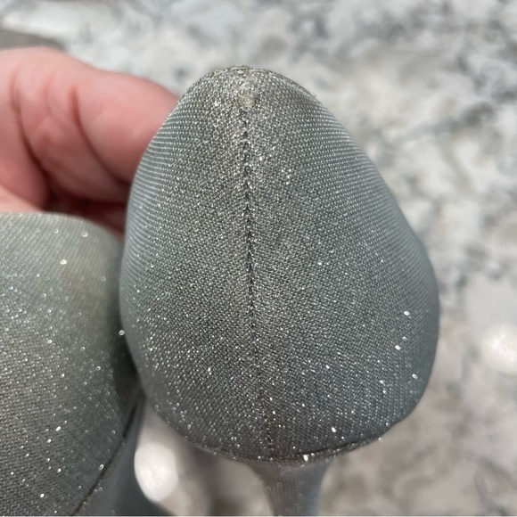 Touch of Nina heels silver metallic open toe knotted bow elegant formal size 8 - Picture 5 of 11